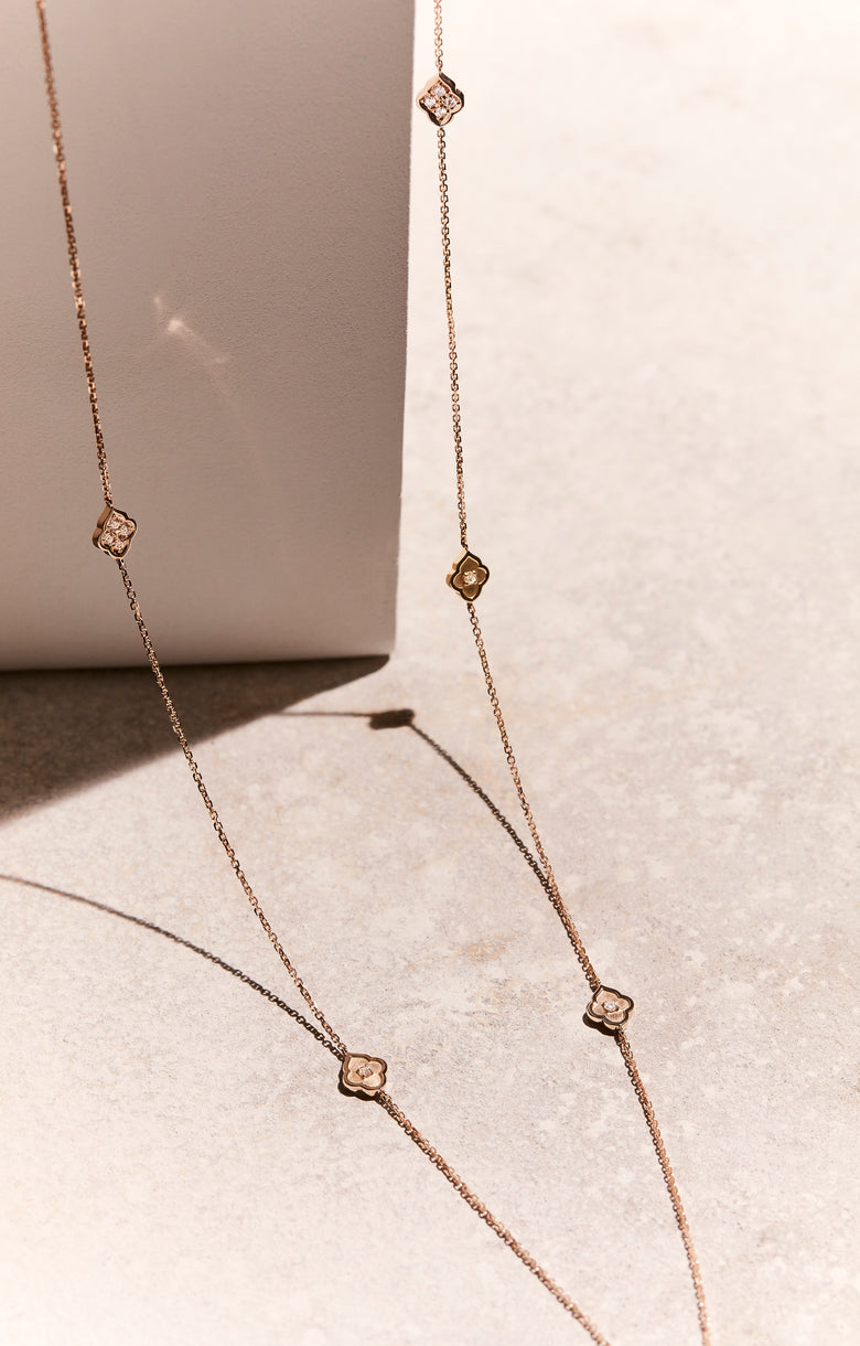 Luce - Rose Gold and Diamond Long Necklace