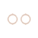 Aura - Boucles d'Oreilles Or Rose Diamants Petit Modèle
