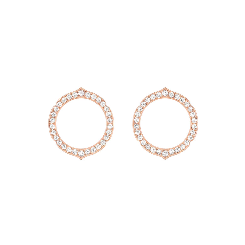Aura - Boucles d'Oreilles Or Rose Diamants Petit Modèle