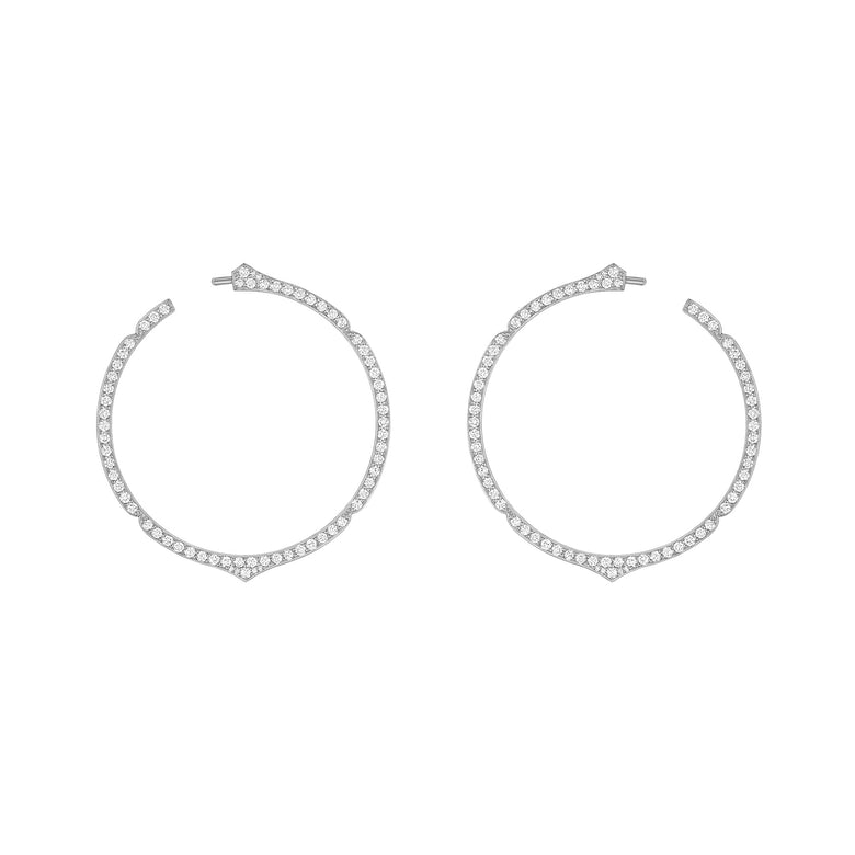 Aura - White Gold Diamond Hoops