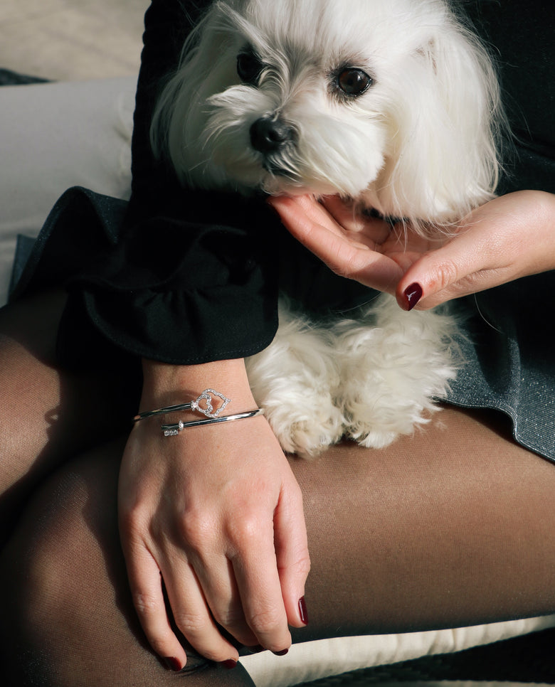 The Key - Bracelet Flex Or Blanc et Diamants