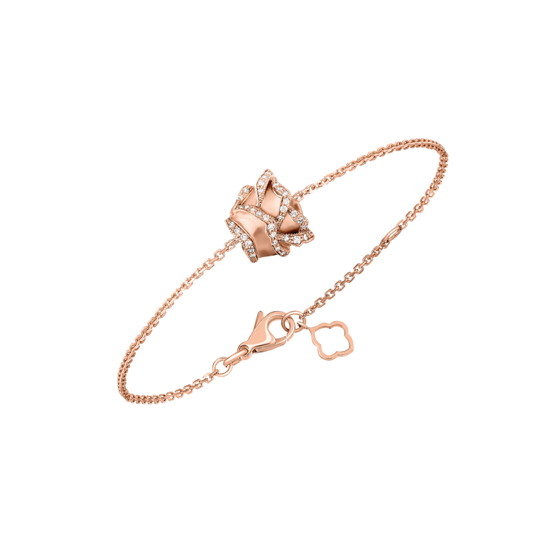 Rose of Hope - Satin White Gold and Diamond  Bracelet