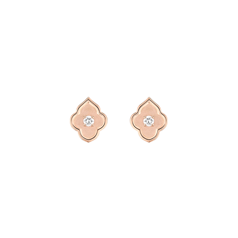Luce - 1 Diamond White Gold Stud Earrings