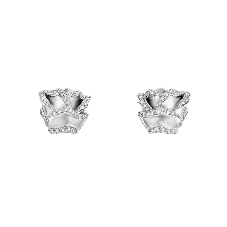 Rose of Hope - Satin Rose Gold Diamond Earrings