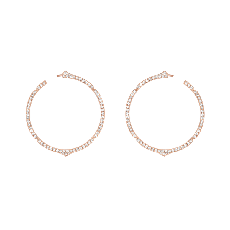 Aura - Créoles Or Rose et Diamants