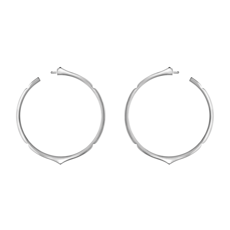 Aura - White Gold Hoop Earrings (**popular**)