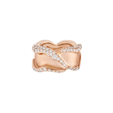 Rose of Hope - Satin White Gold and Diamond Petal Ring