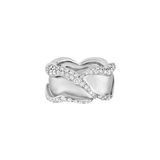 Rose of Hope - Satin White Gold and Diamond Petal Ring