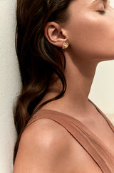 Rose of Hope - Satin Rose Gold Diamond Earrings