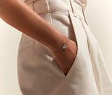 Rose of Hope - Satin White Gold and Diamond  Bracelet