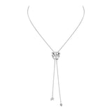Rose of Hope - Satin White Gold Necklace