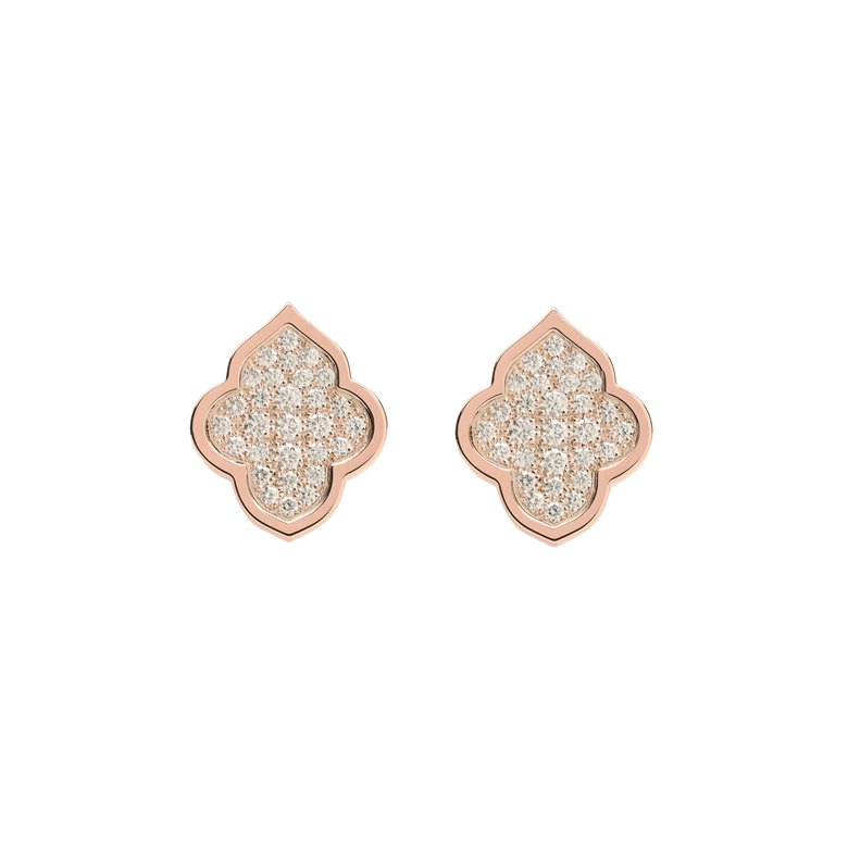 LUCE COLOUR - BOUCLES D'OREILLES OR ROSE PAVÉ DIAMANTS S