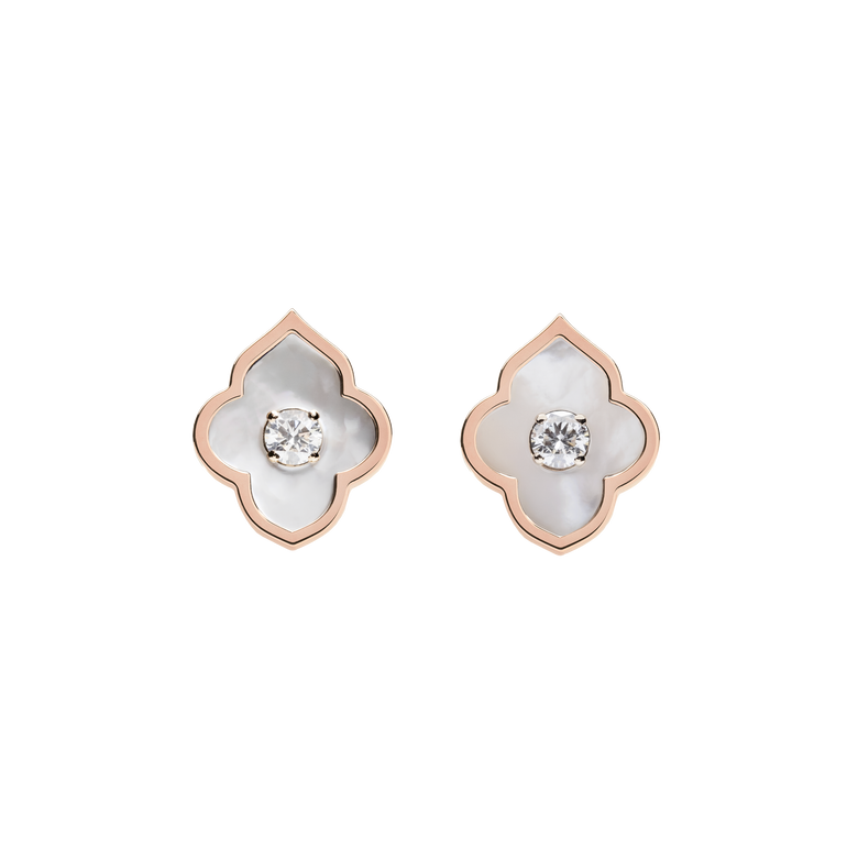 LUCE COLOUR - EARRINGS ROSE GOLD MOTHER OF PEARL & 2 DIAMONDS S