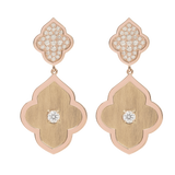 LUCE COLOUR - EARRINGS PENDANT ROSE GOLD PAVE & 2 DIAMONDS S-M