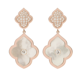 LUCE COLOUR - EARRINGS PENDANT ROSE GOLD PAVE MOTHER OF PEARL & 2 DIAMONDS S-M