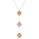 LUCE COLOUR - COLLIER OR ROSE PAVE &AMP; 2 DIAMANTS M