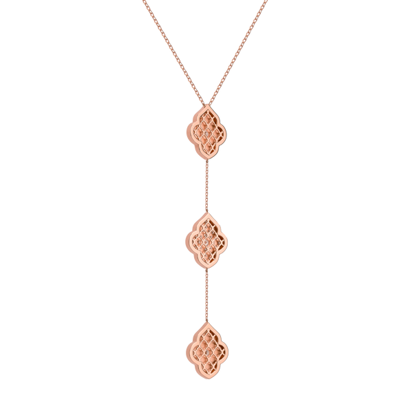 LUCE COLOUR - NECKLACE ROSE GOLD PAVE & 2 DIAMONDS M