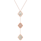 LUCE COLOUR - NECKLACE ROSE GOLD PAVE MOTHER OF PEARL & 2 DIAMONDS M