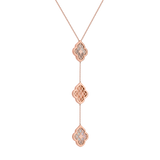 LUCE COLOUR - NECKLACE ROSE GOLD PAVE MOTHER OF PEARL & 2 DIAMONDS M