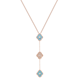 LUCE COLOUR - NECKLACE ROSE GOLD PAVE TURQUOISE & 2 DIAMONDS S