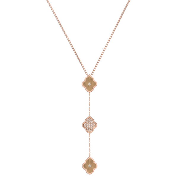 LUCE COLOUR - NECKLACE ROSE GOLD PAVE & 2 DIAMONDS S