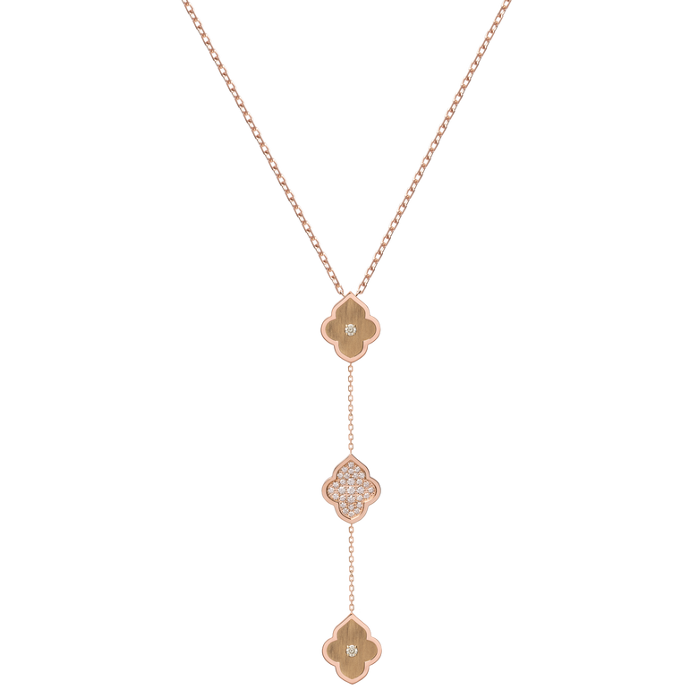 LUCE COLOUR - NECKLACE ROSE GOLD PAVE & 2 DIAMONDS S