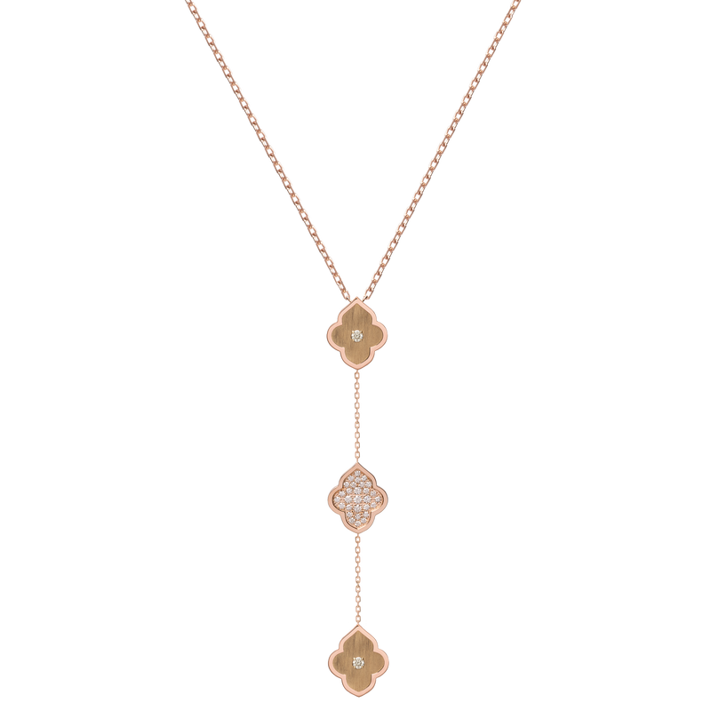 LUCE COLOUR - NECKLACE ROSE GOLD PAVE & 2 DIAMONDS S