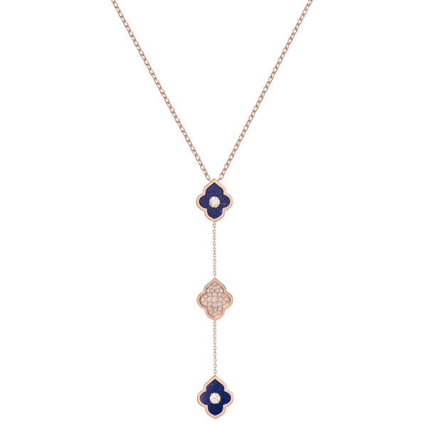 LUCE COLOUR - NECKLACE ROSE GOLD PAVE LAPIS LAZULI & 2 DIAMONDS S