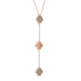 LUCE COLOUR - NECKLACE ROSE GOLD PAVE TURQUOISE & 2 DIAMONDS S