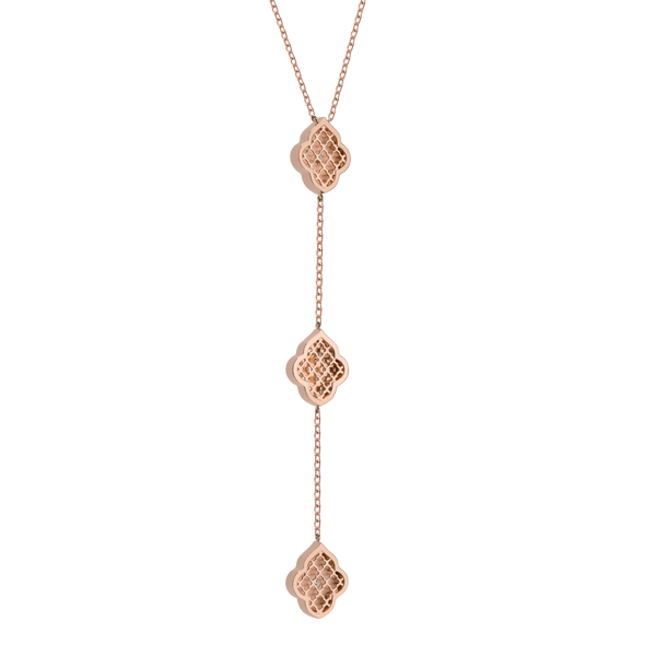 LUCE COLOUR - NECKLACE ROSE GOLD PAVE & 2 DIAMONDS S