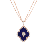 LUCE COLOUR - PENDENTIF SEMI PAVE OR ROSE LAPIS LAZULI &AMP; 4 DIAMANTS L