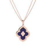 LUCE COLOUR - PENDANT SEMI PAVE ROSE GOLD LAPIS LAZULI & 4 DIAMONDS L