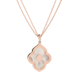 LUCE COLOUR - PENDENTIF SEMI PAVE OR ROSE NACRE &AMP; 4 DIAMANTS L