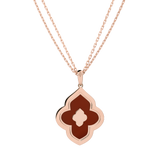 LUCE COLOUR - PENDANT SEMI PAVE  ROSE GOLD CORNELIAN & 4 DIAMONDS L