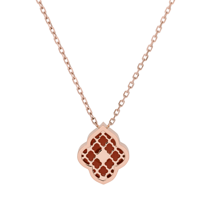 LUCE COLOUR - PENDANT ROSE GOLD CORNELIAN & 1 DIAMOND S