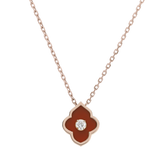 LUCE COLOUR - PENDANT ROSE GOLD CORNELIAN & 1 DIAMOND S