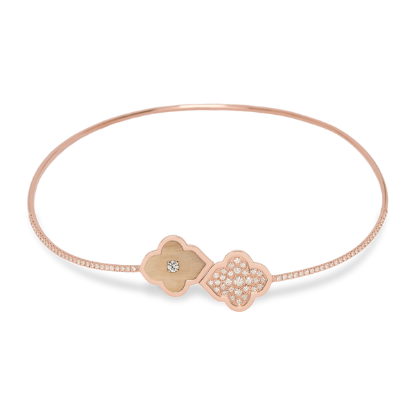 LUCE COLOUR - NECKLACE FLEX SEMI PAVE ROSE GOLD PAVE & 1 DIAMOND