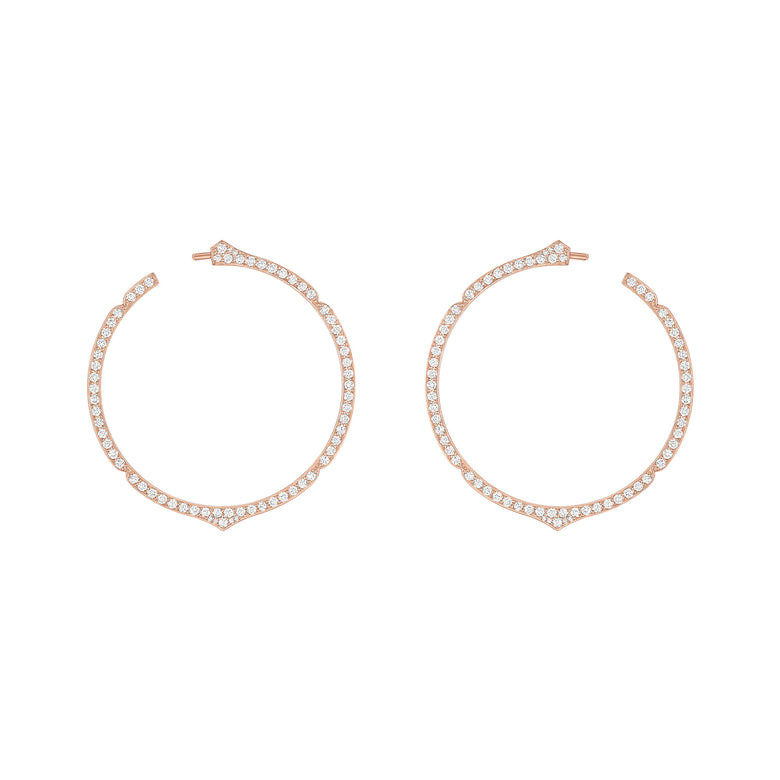 Aura - Créoles Or Blanc et Diamants