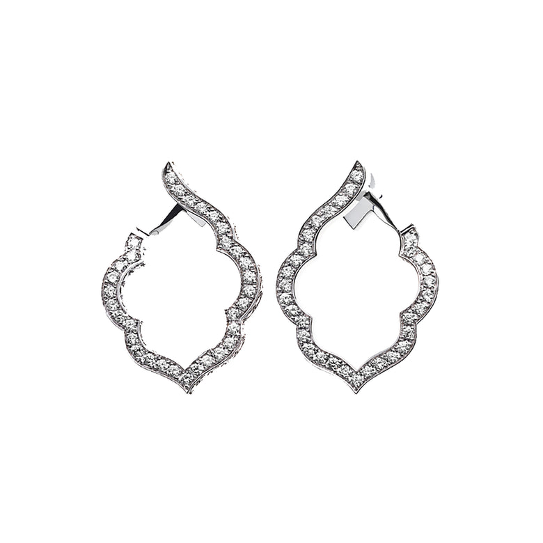 Aura - Boucles d'Oreilles Or Blanc Diamants