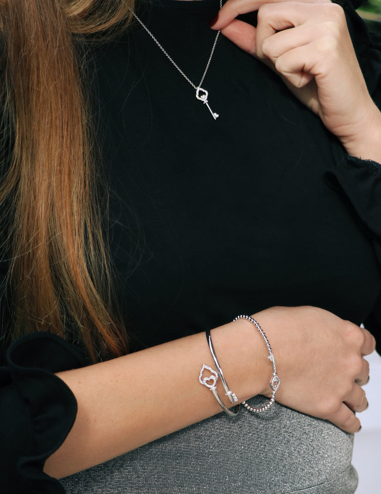 The Key - White Gold and Diamond Pendant