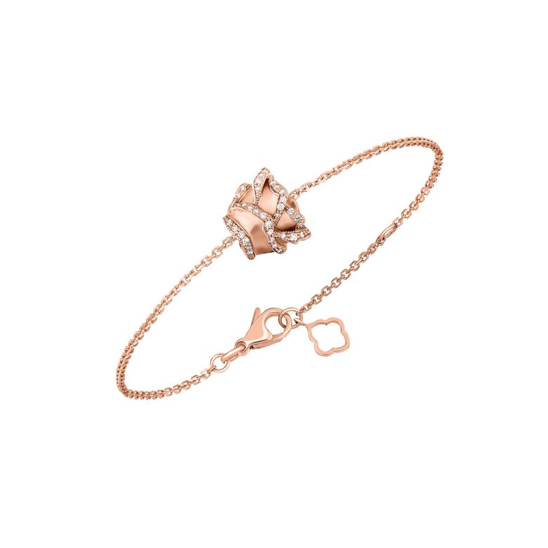 Rose of Hope - Satin Rose Gold and Diamond Bracelet