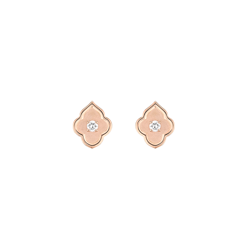Luce - 1 Diamond Rose Gold Stud Earrings