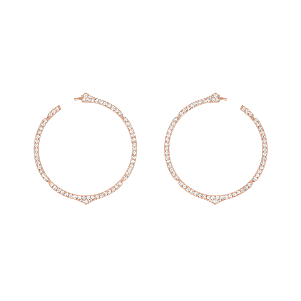 Aura Rose Gold and Diamond Hoops