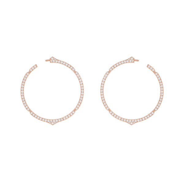 Aura - Rose Gold and Diamond Hoops
