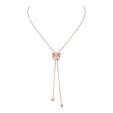 Rose of Hope - Satin Rose Gold and Diamond Necklace