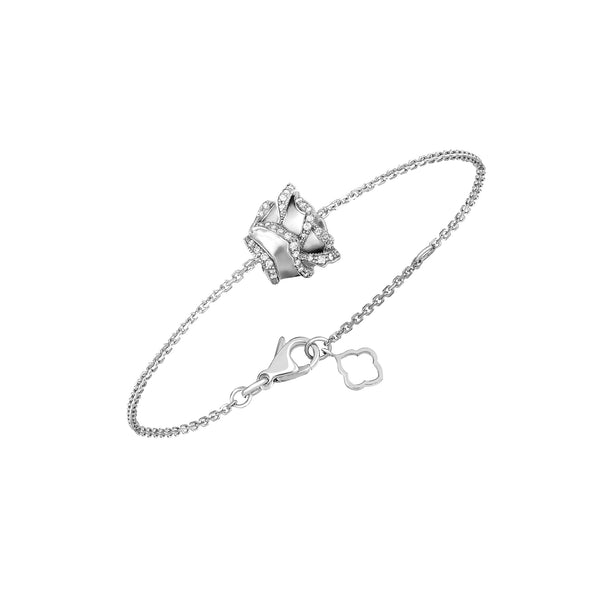 Rose of Hope - Satin Rose Gold and Diamond Bracelet