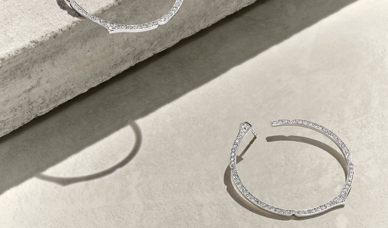 Aura - Créoles Or Blanc et Diamants